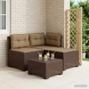 3-vietė sodo sofa su pagalvėlėmis, Rattan išvaizda 3 vietos PP
