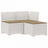 3-vietė sodo sofa su pagalvėlėmis, Rattan išvaizda PP Balta