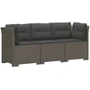 3-vietė sodo sofa su pagalvėlėmis, Rattan išvaizda 3 vietos PP