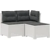 3-vietė sodo sofa su pagalvėlėmis, Rattan išvaizda PP Balta