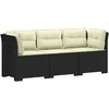 3-vietė sodo sofa su pagalvėlėmis, Rattan išvaizda PP Antracito