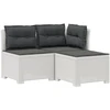 3-vietė sodo sofa su pagalvėlėmis, Rattan išvaizda PP Balta