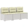 3-vietė sodo sofa su pagalvėlėmis, Rattan išvaizda PP Balta