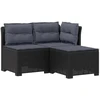 3-vietė sodo sofa su pagalvėlėmis, Rattan išvaizda PP Antracito