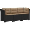 3-vietė sodo sofa su pagalvėlėmis, Rattan išvaizda PP Antracito