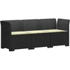 3-vietė sodo sofa su pagalvėlėmis, Rattan išvaizda PP Antracito