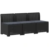 3-vietė sodo sofa su pagalvėlėmis, Rattan išvaizda PP Antracito