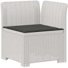 3-vietė sodo sofa su pagalvėlėmis, Rattan išvaizda PP Balta