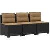 3-vietė sodo sofa su pagalvėlėmis, Rattan išvaizda PP Antracito