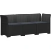 3-vietė sodo sofa su pagalvėlėmis, Rattan išvaizda PP Antracito