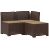 3-vietė sodo sofa su pagalvėlėmis, Rattan išvaizda 3 vietos PP