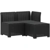 3-vietė sodo sofa su pagalvėlėmis, Rattan išvaizda PP Antracito