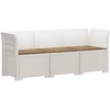 3-vietė sodo sofa su pagalvėlėmis, Rattan išvaizda PP Balta