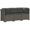 3-vietė sodo sofa su pagalvėlėmis, Rattan išvaizda PP