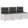 3-vietė sodo sofa su pagalvėlėmis, Rattan išvaizda PP Balta