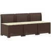 3-vietė sodo sofa su pagalvėlėmis, Rattan išvaizda 3 vietos PP