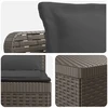 3-vietė sodo sofa su pagalvėlėmis, Rattan išvaizda PP