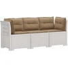 3-vietė sodo sofa su pagalvėlėmis, Rattan išvaizda PP Balta
