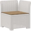 3-vietė sodo sofa su pagalvėlėmis, Rattan išvaizda PP Balta