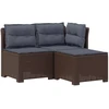 3-vietė sodo sofa su pagalvėlėmis, Rattan išvaizda 3 vietos PP