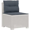 3-vietė sodo sofa su pagalvėlėmis, Rattan išvaizda PP Balta