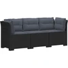 3-vietė sodo sofa su pagalvėlėmis, Rattan išvaizda PP Antracito