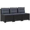 3-vietė sodo sofa su pagalvėlėmis, Rattan išvaizda PP Antracito