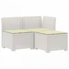 3-vietė sodo sofa su pagalvėlėmis, Rattan išvaizda PP Balta