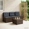 3-vietė sodo sofa su pagalvėlėmis, Rattan išvaizda 3 vietos PP