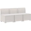 3-vietė sodo sofa su pagalvėlėmis, Rattan išvaizda PP Balta