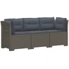 3-vietė sodo sofa su pagalvėlėmis, Rattan išvaizda PP