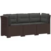 3-vietė sodo sofa su pagalvėlėmis, Rattan išvaizda 3 vietos PP
