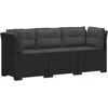 3-vietė sodo sofa su pagalvėlėmis, Rattan išvaizda PP Antracito
