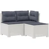 3-vietė sodo sofa su pagalvėlėmis, Rattan išvaizda 3 vietos PP