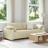 3-Vietis Sofa Kreminė 220 cm audinys