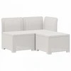 3- vietis Sodas Sofas Ratanas PP Balta