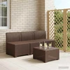 3- vietis Sodas Sofas Ratanas 3 vietos PP Ruda
