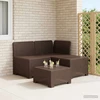 3- vietis Sodas Sofas Ratanas 3 vietos PP Ruda