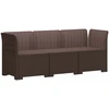 3-Vietis Sodo Sofa Ratanų Išvaizda PP Ruda