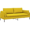 3-Vietis Sofa 3 vietos Geltona 222 x 81 x 89 cm Aksomas
