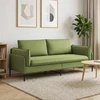 3-Vietis Sofa 3 vietos Šviesiai žalia 222 x 81 x 89 cm Aksomas