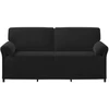 3-Vietis Sofa Juoda 198 x 83 x 95 cm Aksomas
