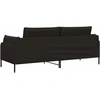 3-Vietis Sofa Juoda 222 x 81 x 89 cm Aksomas