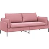 3-Vietis Sofa Rožinė 222 x 81 x 89 cm Aksomas