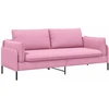 3-Vietis Sofa Rožinė 222 x 81 x 89 cm Audinys