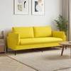 3-Vietis Sofa Šviesi geltona 222 x 81 x 89 cm Audinys
