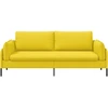 3-Vietis Sofa Šviesi geltona 222 x 81 x 89 cm Audinys