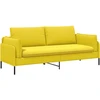 3-Vietis Sofa Šviesi geltona 222 x 81 x 89 cm Audinys