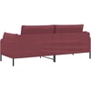 3-Vietis Sofa Vyno raudona 222 x 81 x 89 cm Audinys