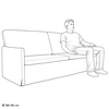3 vietų sofa Kreminė 220 x 81 x 82 cm Kordūrinis audinys